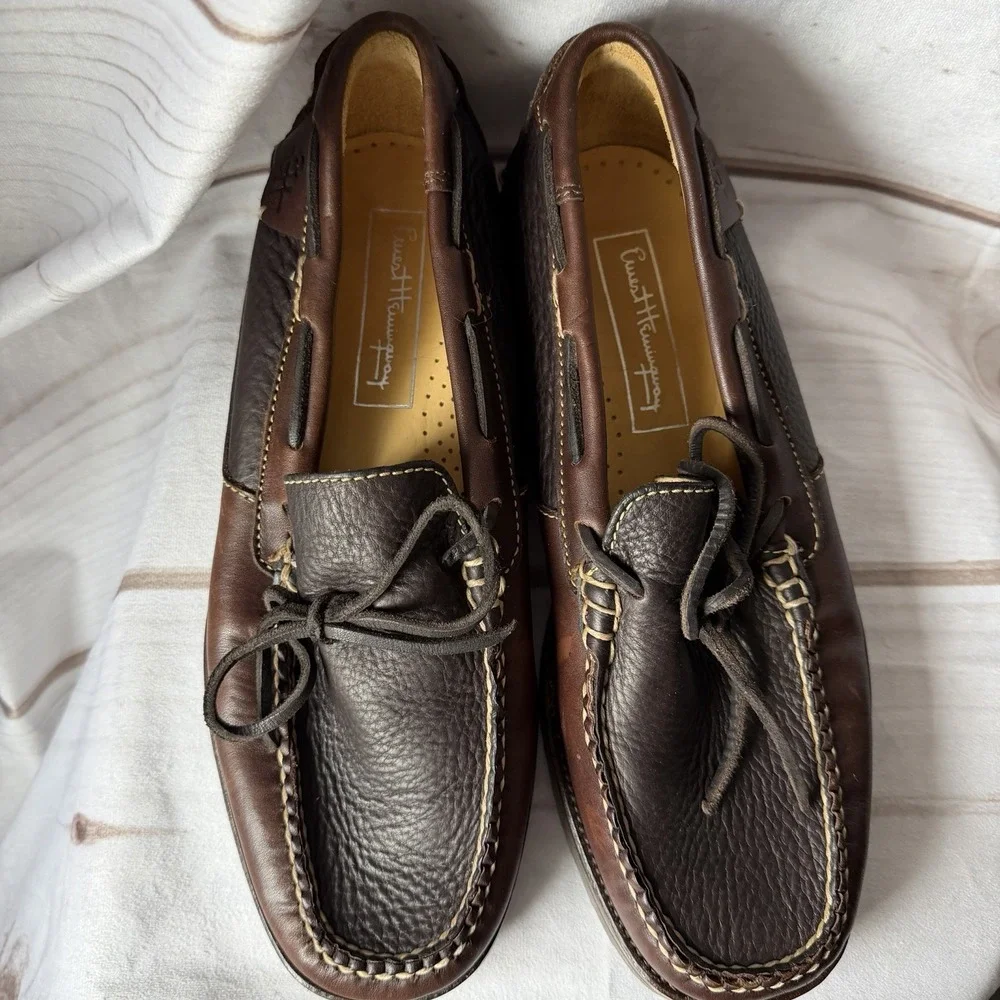 Ernest Hemingway Loafers Mens 8.5 M Brown Leather Slip On Shoes